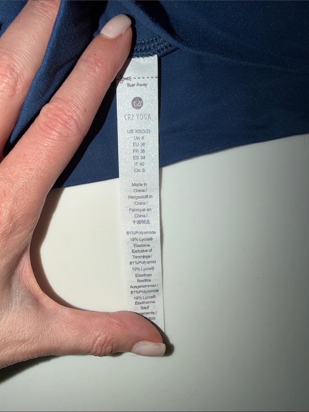 CRZ YOGA Blue Sports Bra and High-Waist Biker Shorts Set - Picture 5 of 5